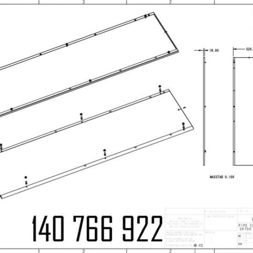 140766922 - EXTERNAL PANEL 1762,5X520X18 STAINLESS ST.,COMPL..F.HOSE COLUMN.SK700 MR